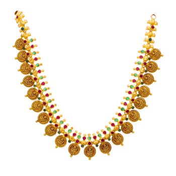 Radiant Traditional Lakshmi Kasu Necklace