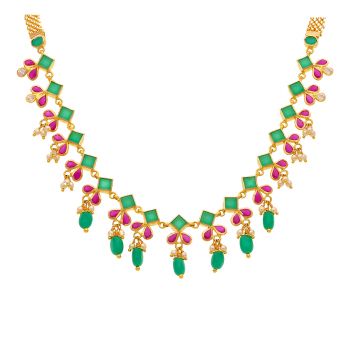 Ruby and Emerald Stone Necklace