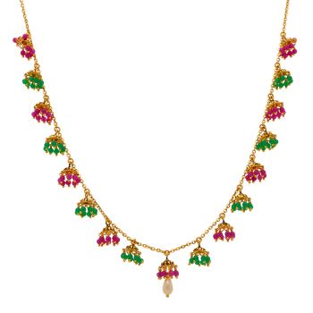 Gold Jhumka Necklace