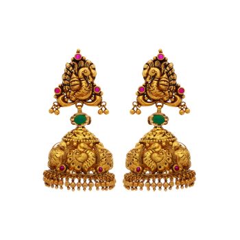 Elegant Peacock Motif Bridal Jhumka Earrings