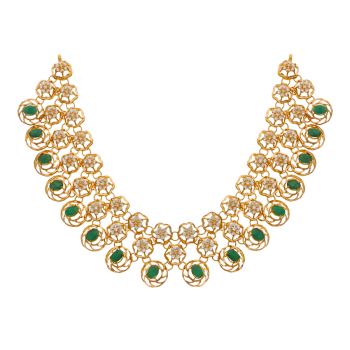 Exquisite 22kt Gold Necklace with Precious Stones