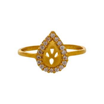 Golden Grace: Simple Stone Finger Ring