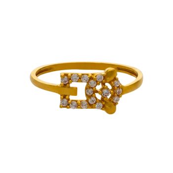 Subtle Luxury Gold Stone Accent Finger Ring