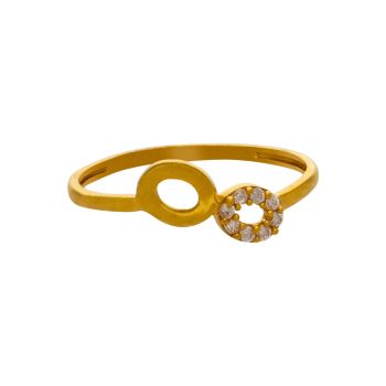 Golden Serenity: Simple Stone Finger Ring