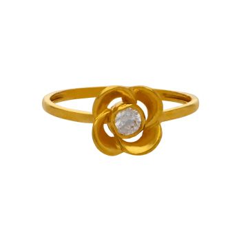 Floral Ring With Signity Stone- Naina Collection