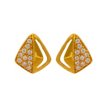 Dazzling Triangle Gold Stud Earrings - Naina Collection