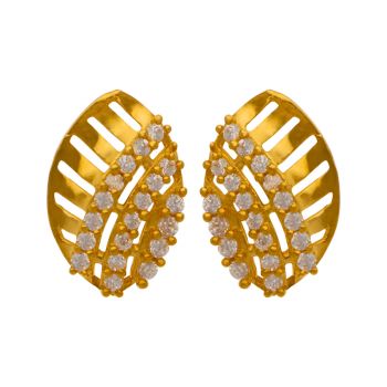 Floret Mesh Gold Stud Earrings - Naina Collection