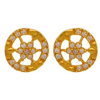 Shimmering Floral Gold Earrings - Naina Collection