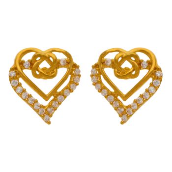 Incredible Heart Stud Earrings - Naina Collection